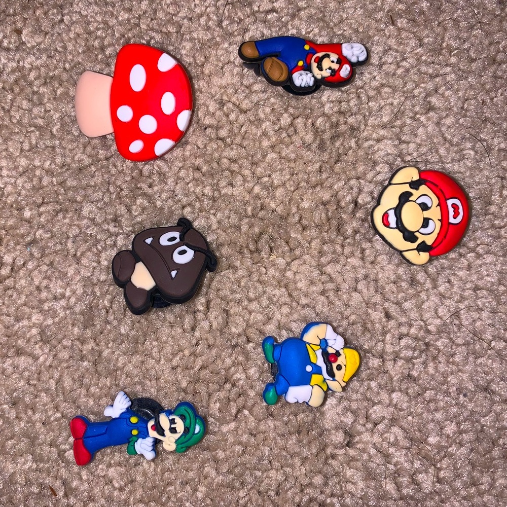 Mario Brothers Croc Charms